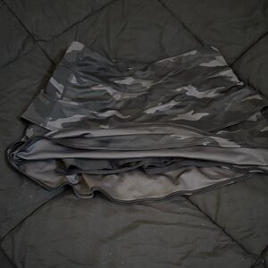 Athleta Black and Gray Camouflage Mini Skirt